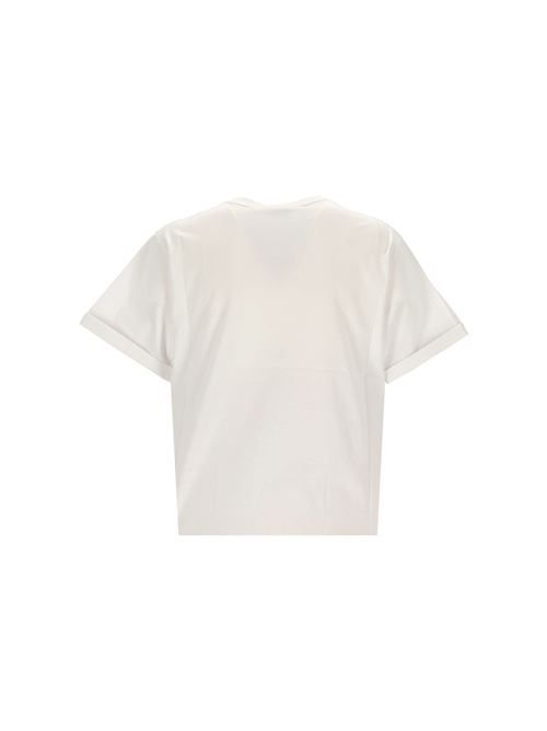 T-shirt stampata con logo in cotone bianco Saint Laurent | 460876YB2DQ9000